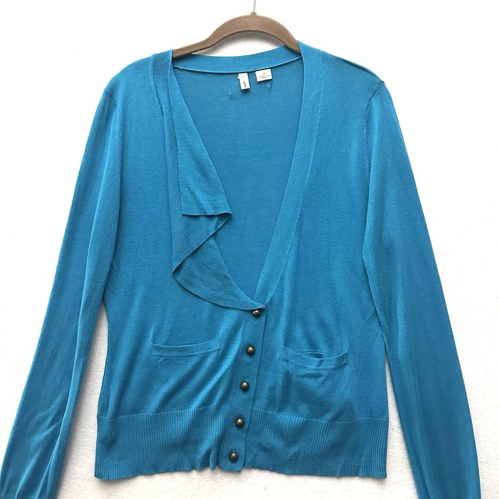 Anthropologie Moth Climate Control Cardigan M Medium‎ Sweater Waterfall